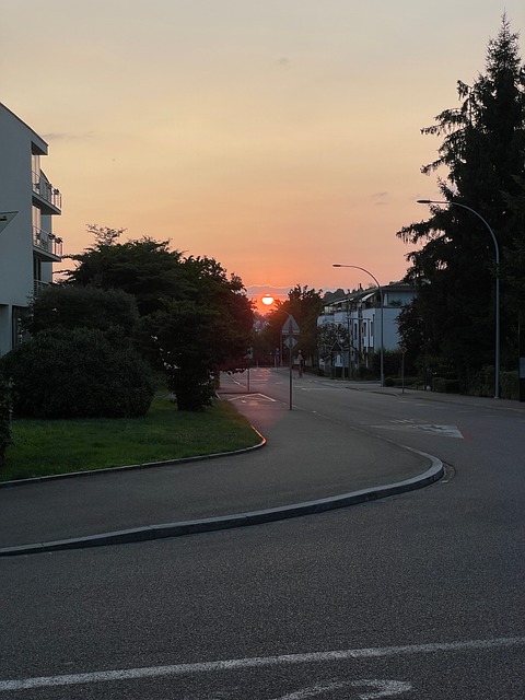By, Landsby, Riehen, Solnedgang, Schweiz