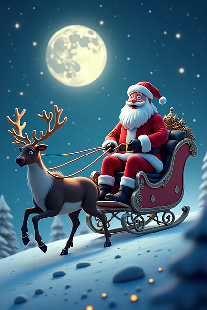 Free santa claus christmas reindeer illustration