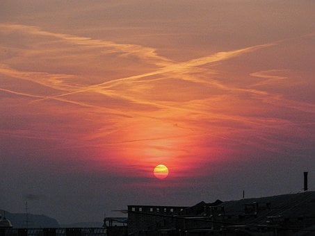 Peisaj, Soare, Apus De Soare, Oraș