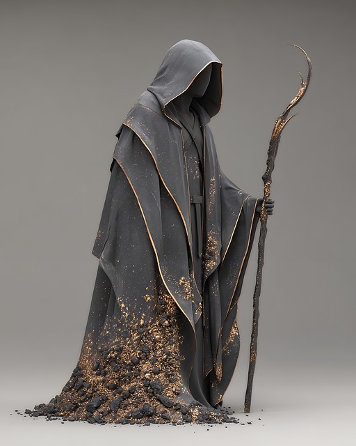 Free figure hooded robe illustration