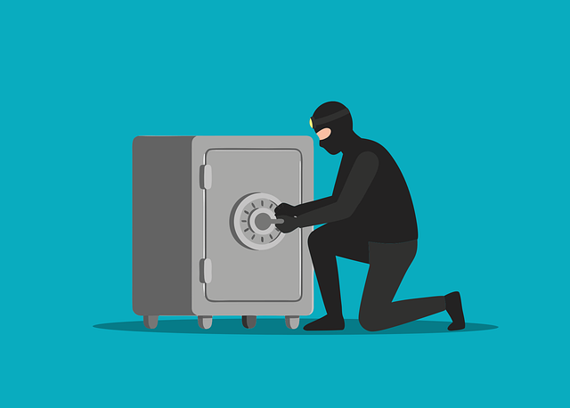 Free burglar safe crime illustration