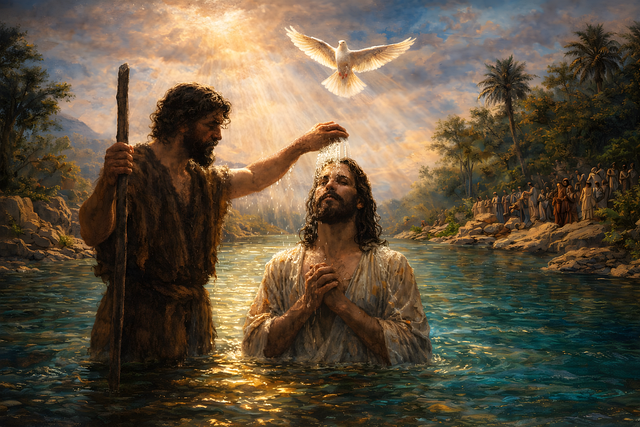 Free baptism jesus jesus christ illustration