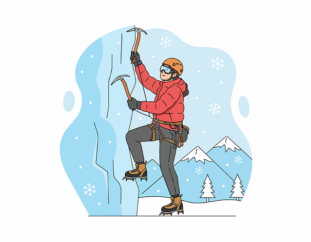 Free ice climbing climber mountaineering vector