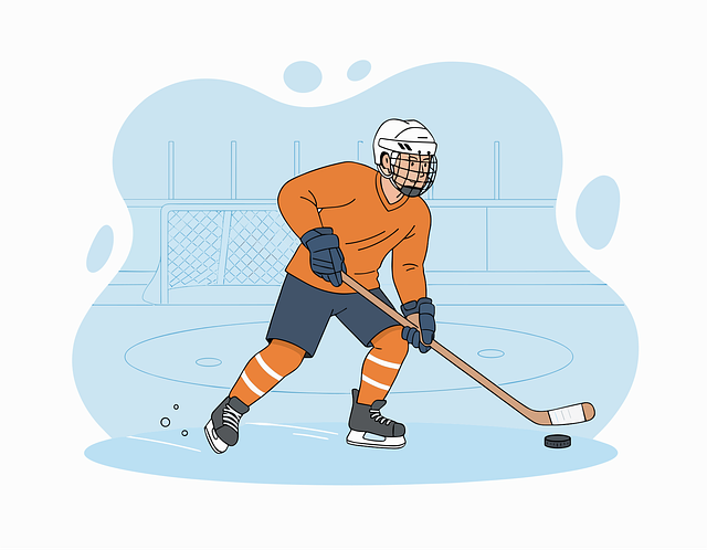 Free ice hockey hockey player skating vector