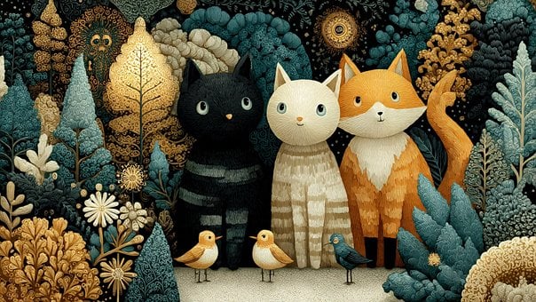 Free Cats Forest illustration and picture