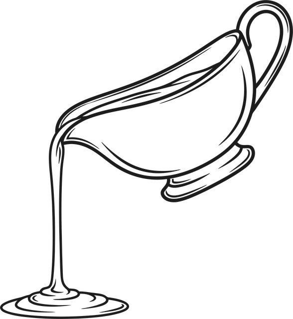 Free gravy boat pouring sauce vector
