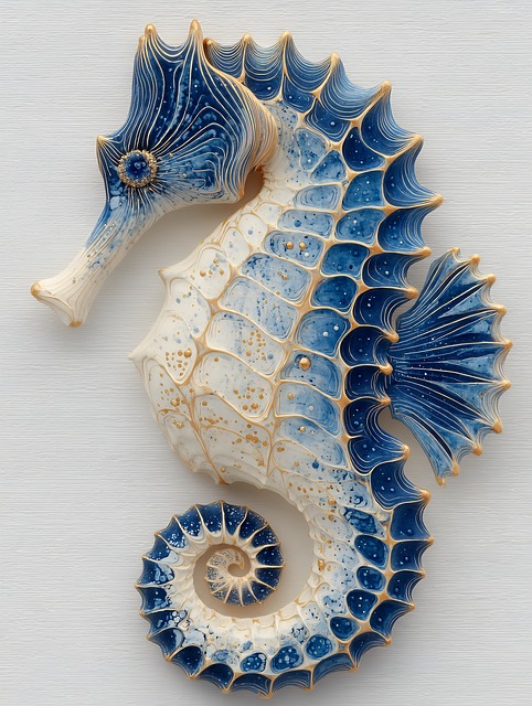Free seahorse figurine decoration illustration