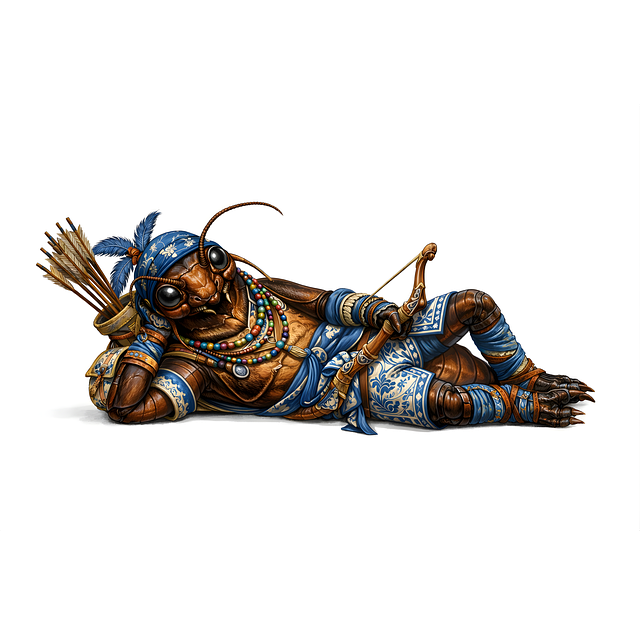 Free cockroach insect warrior illustration