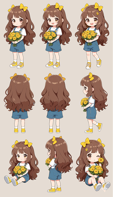 Free Anime Girl Stickers Chibi Girl vector and picture