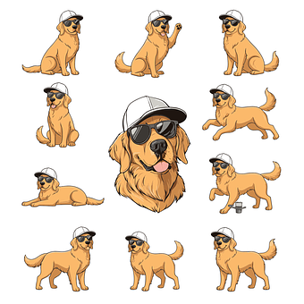 Free Golden Retriever Stickers Dog Stickers vector and picture