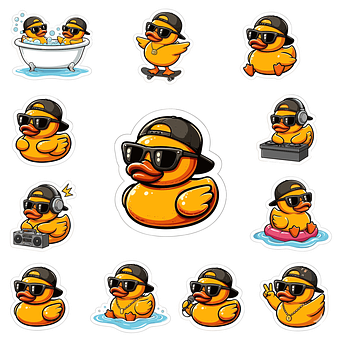 Free Rubber Duck Stickers Cool Duck vector and picture
