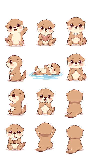 Free Otter Stickers Sea Otter Clipart vector and picture