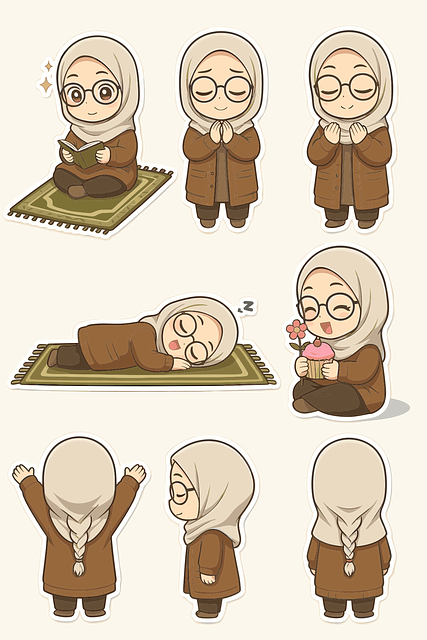 Free Hijabi Stickers Muslimah Art vector and picture