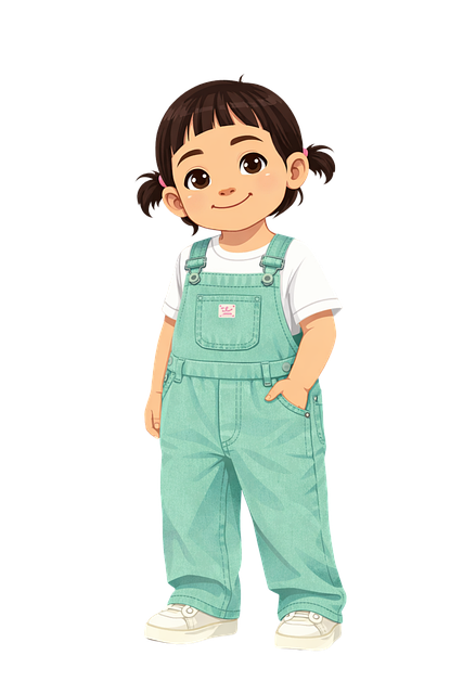 Free cute girl toddler illustration