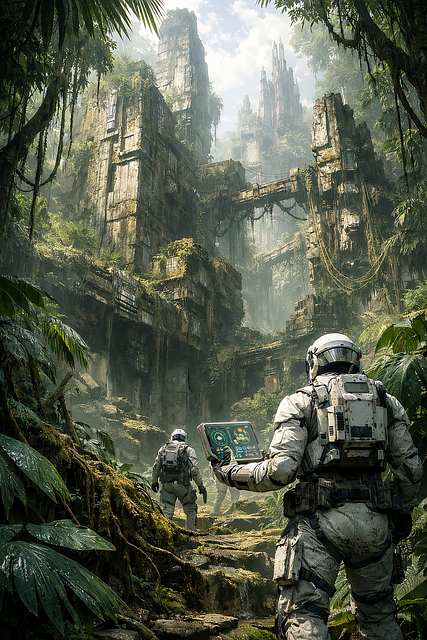 Free science fiction ancient ruins alien civilization illustration