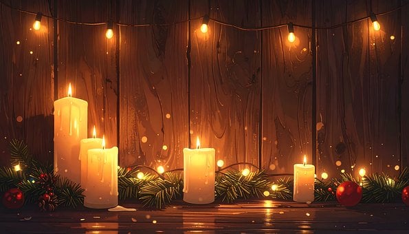 Weihnachten, Kerzen, Licht, Szene