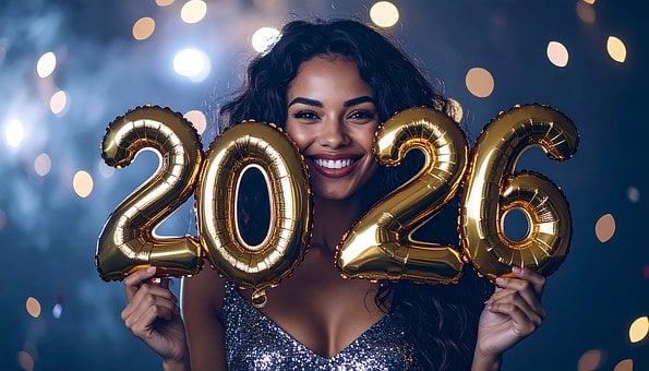 Neu, Jahr, 2026, Feier, Festlich
