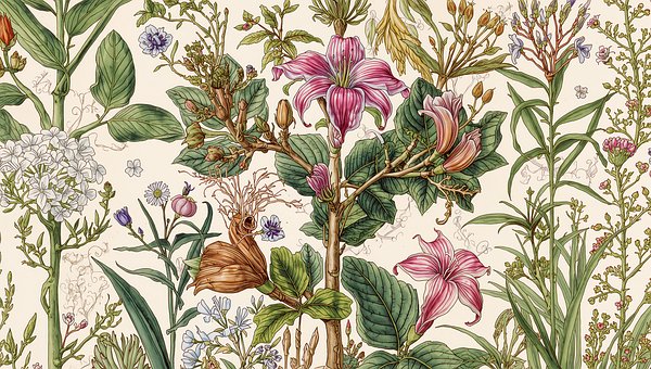 Free Botanical Flowers illustration and picture