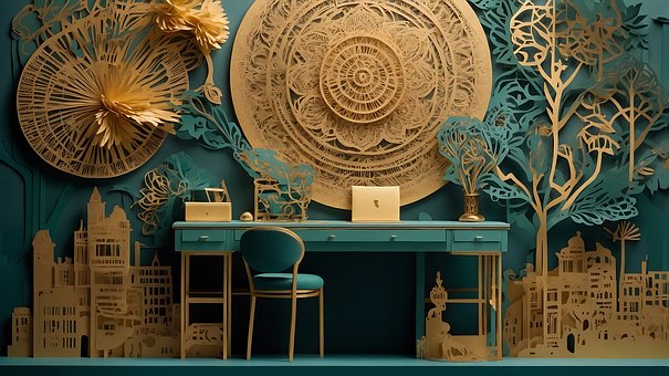 Free Office Teal illustration and picture