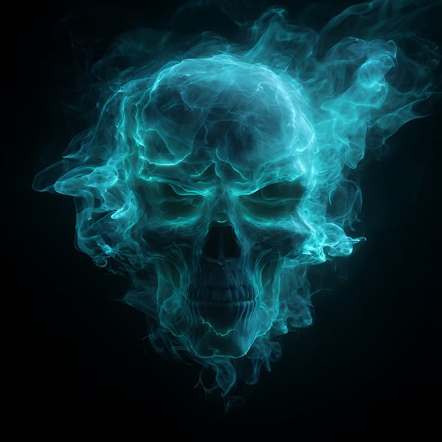 Free skull neon glow illustration