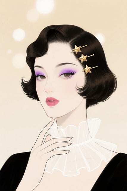 Free woman short hair bob cut illustration