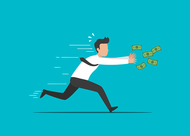 Free money chasing business illustration