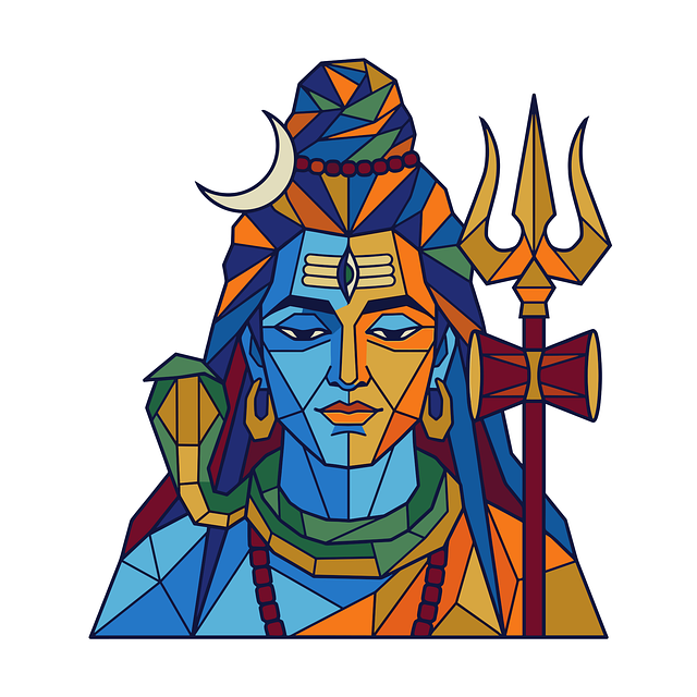Free lord shiva mahadev geometric art vector