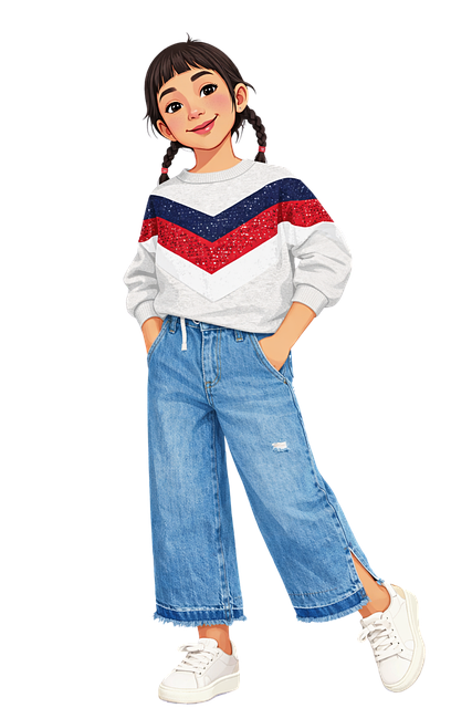 Free cute girl child illustration kid character vector
