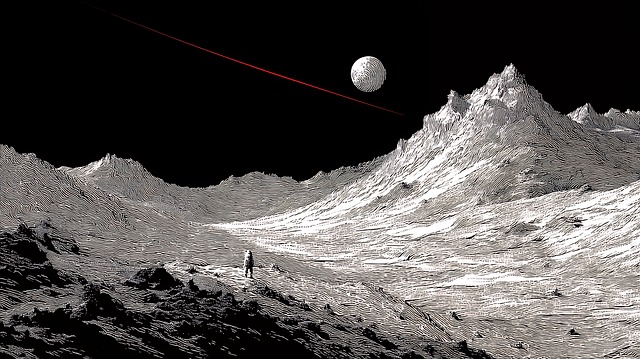 Free astronaut moon surface illustration