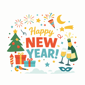 Free New Year Fireworks vector and picture