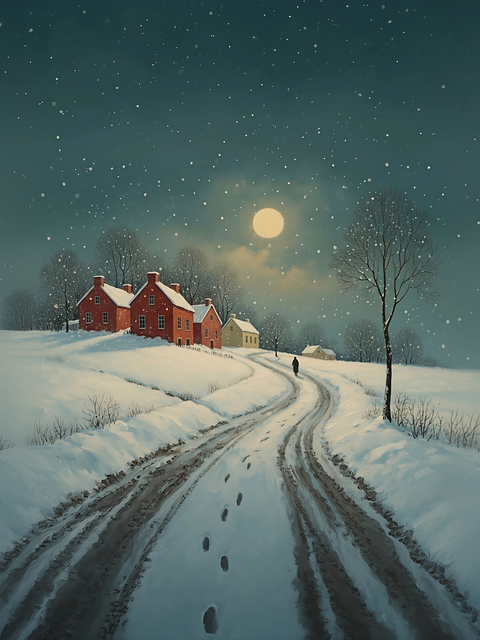 Free winter snow landscape illustration