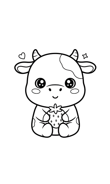 Free coloring cow animal illustration