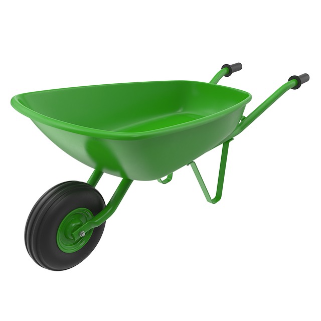 Free wheelbarrow garden green illustration