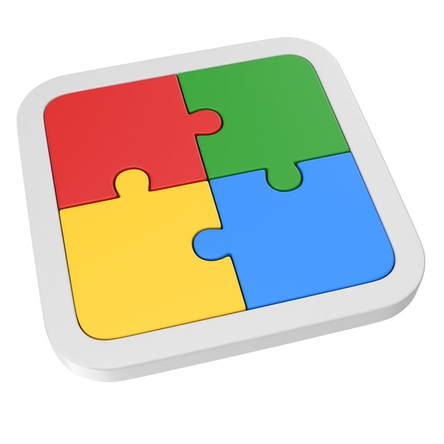 Puzzle, Zusammensetzung, Vier, Bunt