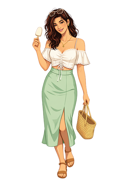 Free summer woman fashion illustration stylish girl illustration