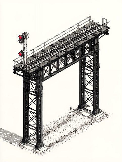 Free railway bridge signal illustration
