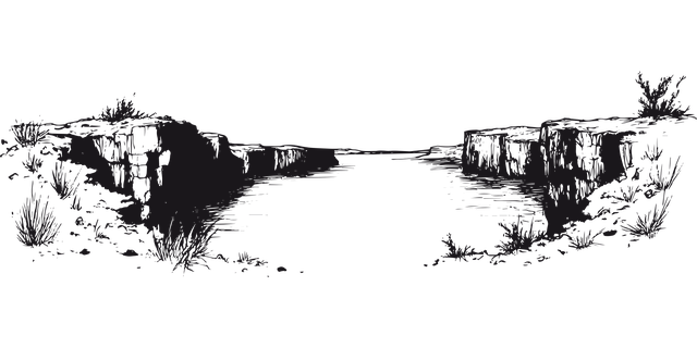 Free canyon river cliff vector