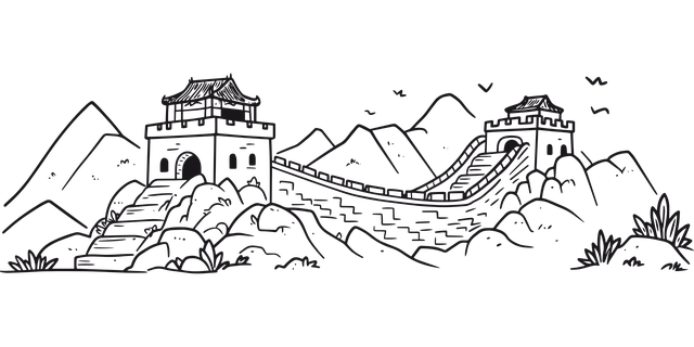 Free china huge wall great wall of china vector
