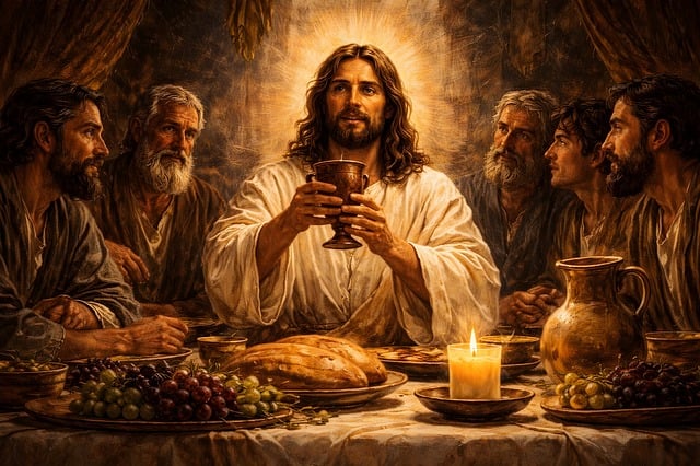 Free dinner holy jesus illustration