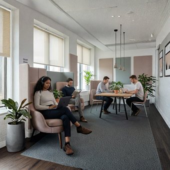Geschäft, Büro, Rechner, Treffen, Laptop