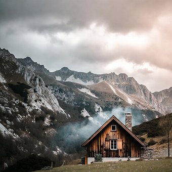 Free Mountain Cabin Wooden House photo and picture