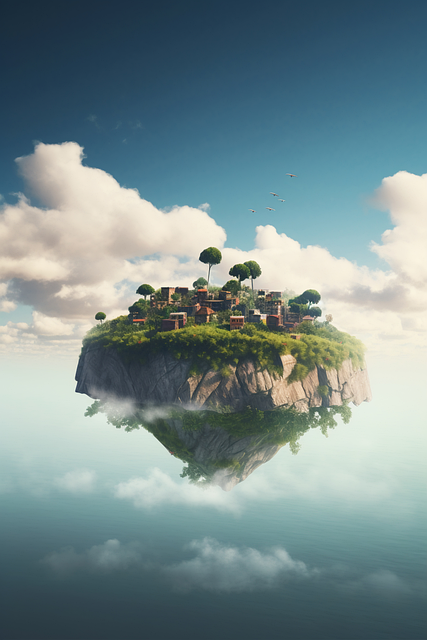 Fantasie, Fliegende Insel, Wolken