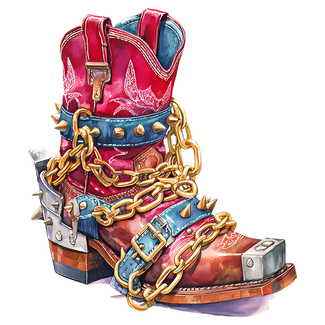 Free cowboy shoe chains illustration