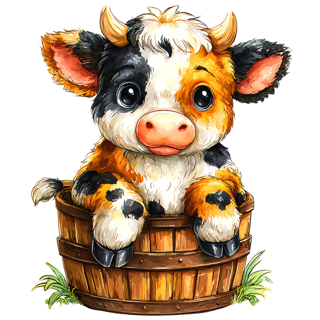 Kuh, Karikatur, Tier, Kalb, Kind