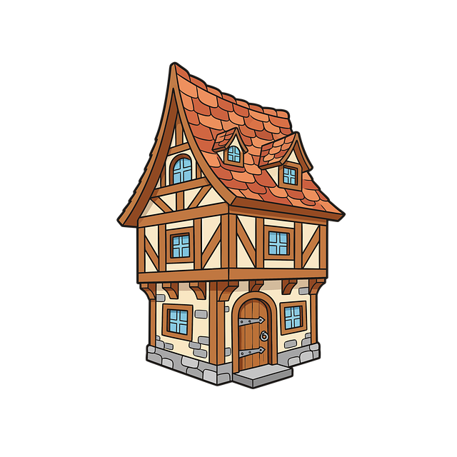 Free cartoon cottage house illustration