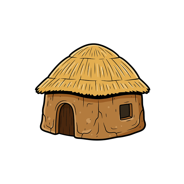 Free hut thatch roof traditional illustration