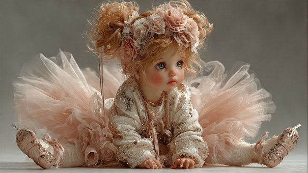 Free Doll Pink Dress illustration and picture