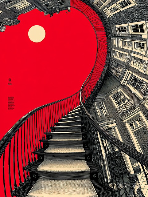 Free stairs staircase winding illustration