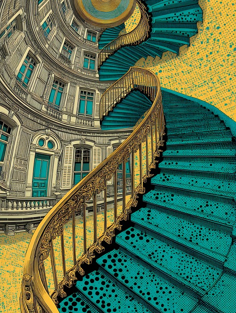 Free stairs staircase building illustration