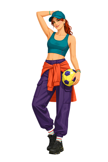 Free sporty woman soccer ball active lifestyle vector